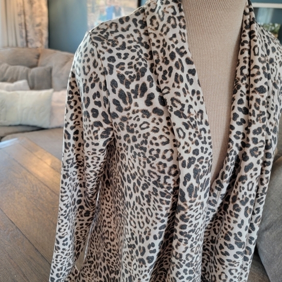 NWT Bobeau Leopard Print Open-front Cardigan S - Picture 2 of 8